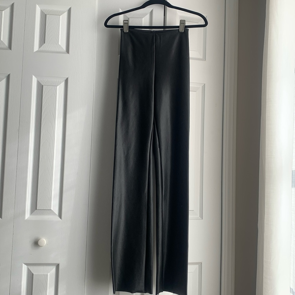 Skims faux leather flare pants